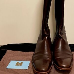 Lambertson Truex below-knee brown tall boot. Size 10.5 but fits like a size 10.